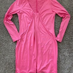 Venus Pink Elegant Long Sleeve Dress